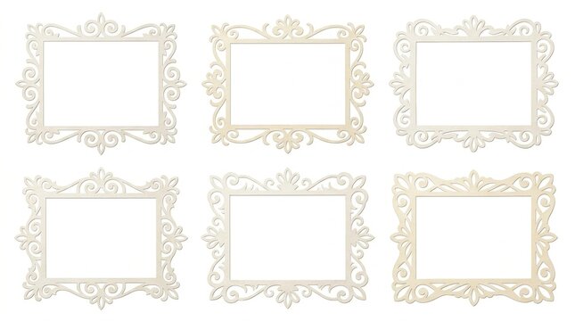 Six Ornate Frames: A collection of six intricately designed, ornate photo frames, perfect for adding a touch of vintage elegance to your memories.