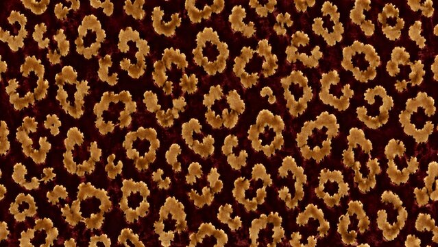 Seamless leopard print pattern, animal skin texture, brown and dark red fur background