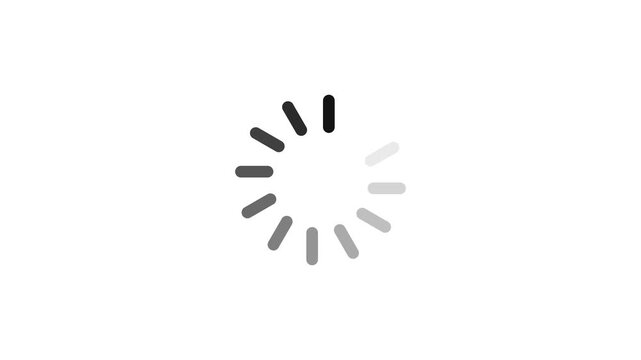 Animated of circle loading icon .Wheel loading concept icon 4k animation video.