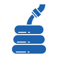 Fototapeta premium Blue server stack icon with cable technology symbol