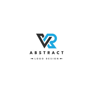 VR RV letter logo icon symbol, Vector logo illustration template. Simple, professional, minimal and elegant monogram logotype. Virtual reality VR logo in vector EPS10 