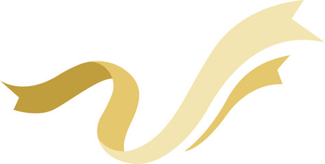 Fototapeta premium Luxury Golden Wavy Ribbon Elegant Metallic Gold Curved Banner Elements
