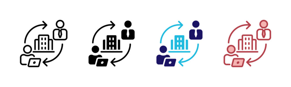 Outsourcing Strategy Icons, Multi Style Icon Set