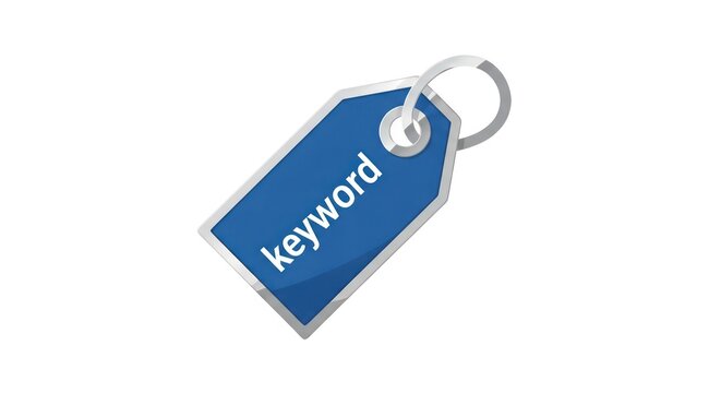 Blue tag with white text.