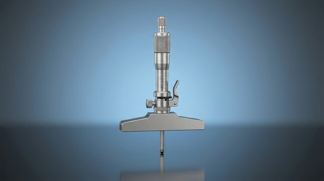 Depth micrometer 3D render precision depth measuring instrument designed for recess evaluation and machining inspection tasks