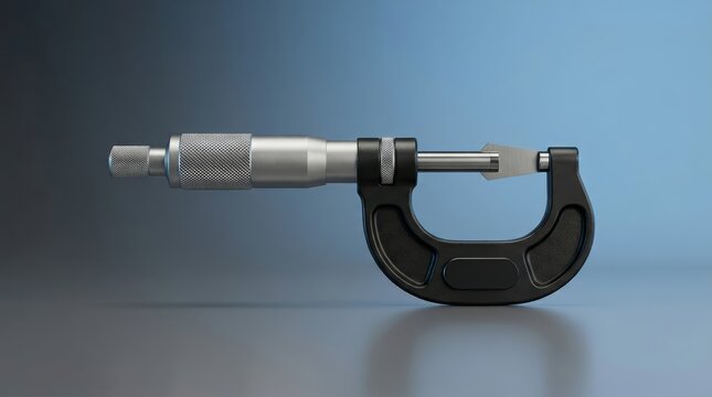 Blade micrometer 3D render narrow contact measuring instrument engineered for groove dimensions and specialized inspection applications
