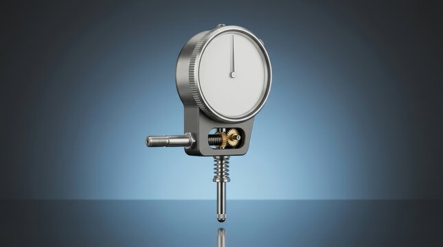 Plunger indicator 3D render linear displacement instrument engineered for dimensional verification alignment tasks and workshop inspection