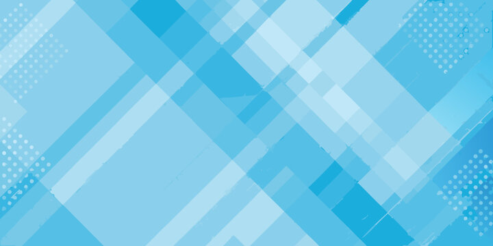 Interlocking rectangular shapes create a light blue vector pattern with a gradient and subtle dotted accents abstract