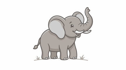 An elephant stands in a field with its trunk raised high © Wikwik