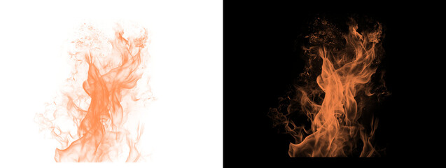 Fototapeta premium Glowing Orange Golden Smoke Burst on Contrasting Backgrounds