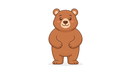 A brown bear standing upright on two legs in a natural environment. © Wikwik