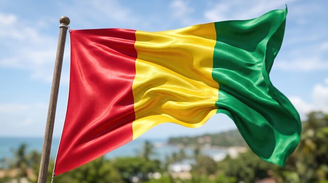 Celebrating independence day with the vibrant colors of the national flag of guinea