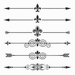 Set of decorative calligraphic dividers and lines. © yeasin