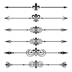Fleur de lis style dividers for elegant branding. © yeasin