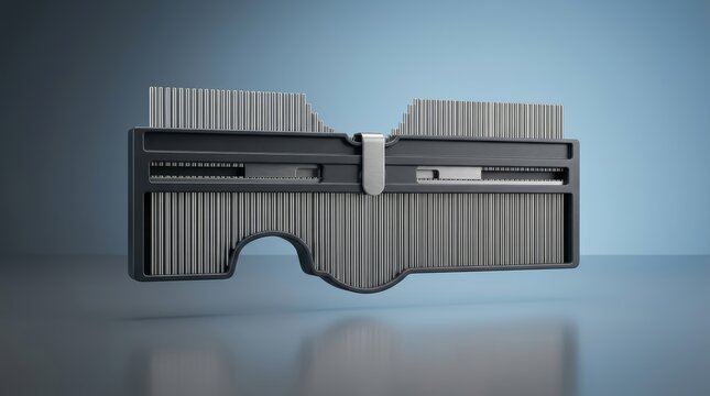 Profile gauge 3D render contour measurement instrument designed for shape replication inspection and fabrication support