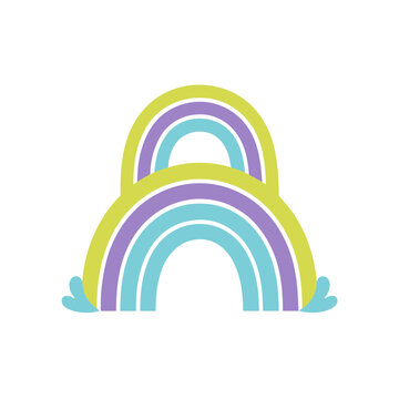 Two Layered Rainbow with Pastel Colors