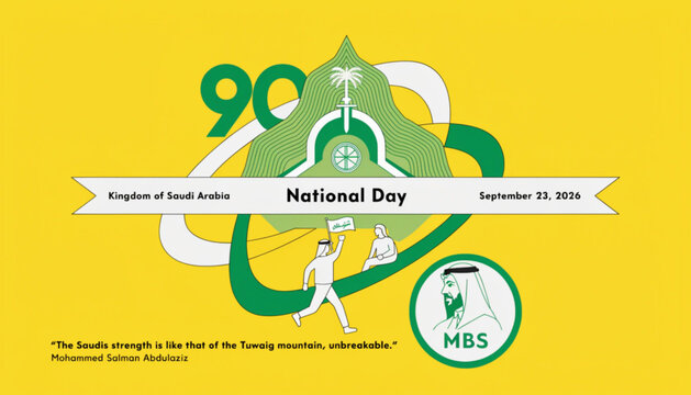 Saudi Arabia National Day, Kingdom of Saudi Arabia 90th Anniversary, September 23 2009, MBS Logo