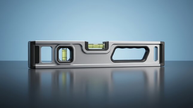 Spirit level 3D render alignment instrument designed for horizontal and vertical verification construction and installation work