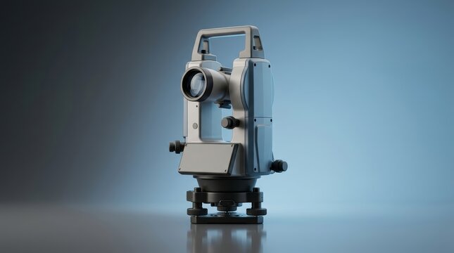 Theodolite 3D render angular surveying instrument designed for precise directional measurement and engineering applications