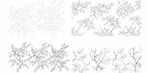 collection of four hand drawn shrubs and bushes on white background shrub bush plant vegetation sketch botanical © Asit