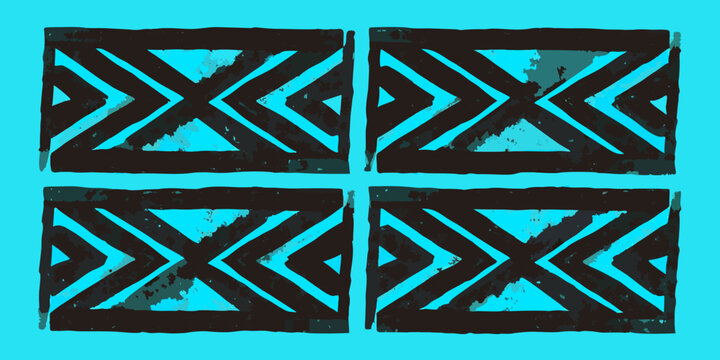 set of grungy distressed ink roller textures in cyan color texture grunge effect print textured surface printmaking