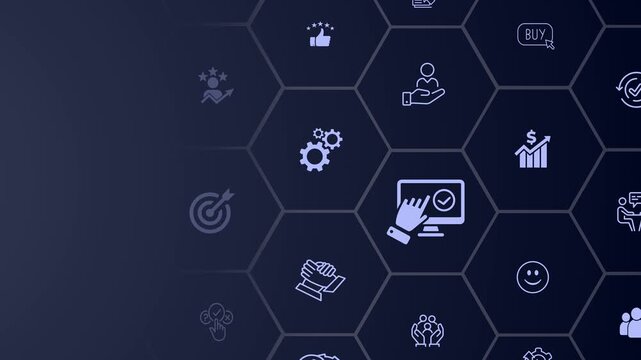 Service Level Agreement business idea on the colorful background. Service performance tracking to reduce the uncertainty the customer in process. 4k video animation. Motion graphics of (SLA) idea. 