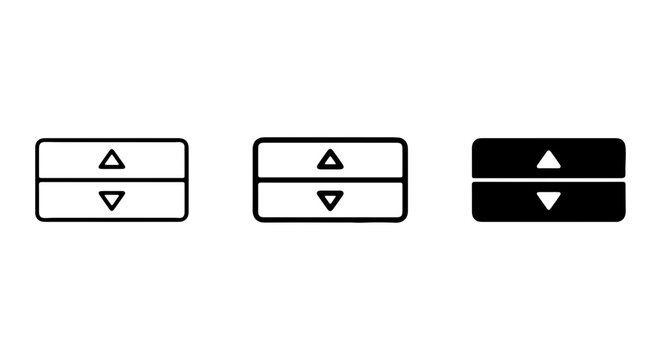 Vertical Scroll Bar Icons, Up Down Arrows, Navigation Controls, Interface Elements