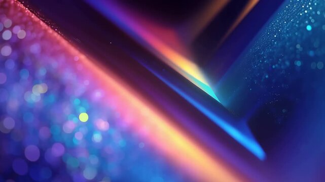 Vibrant abstract digital artwork with dynamic geometric shapes and vivid gradient colors creating a sense of depth
