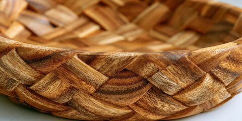 Obraz premium Handwoven basket with intricate natural fiber texture