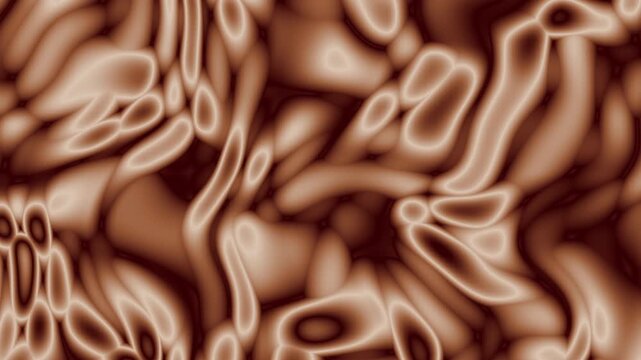 Abstract Background With Soft Creamy Mocha And Dark Chocolate Flowing Liquid Wave Loop