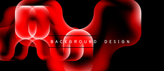 Abstract red design. Flowing shapes, glowing effect, dark background. Modern, dynamic composition. Simple yet striking visual. © antishock