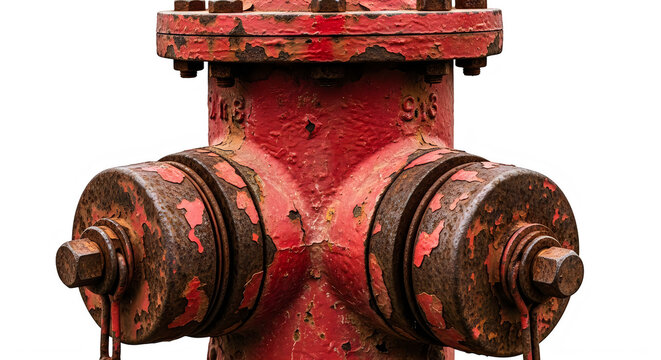 Close-up red fire hydrant on street