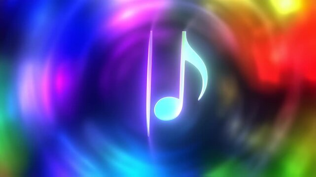 Vibrant music note colorful background.