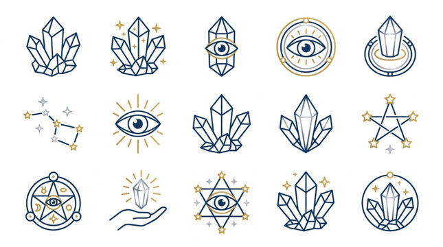 Mystical Esoteric Symbols and Icons Collection.
