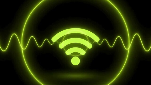 Futuristic Wireless Network Icon Animation