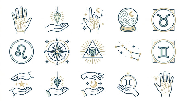 Mystical Symbols and Esoteric Icons Collection.
