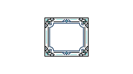 Ornate black and white decorative frame border design. © Kayr