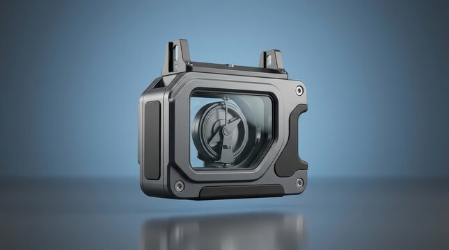 Clinometer 3D render angular measurement instrument engineered for slope assessment and surveying applications