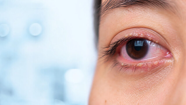 Meibomian Gland Dysfunction (MGD) in Adult Patient Close Up