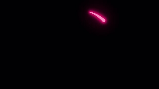 20 second Countdown neon Futuristic neon countdown timer from 20 to 0 counting down seconds number and circle. on a black background 4K resolution