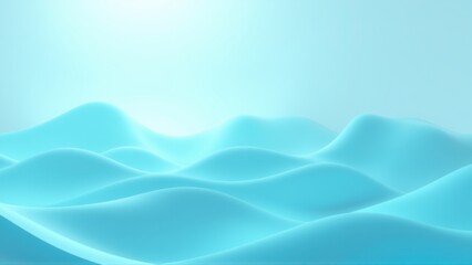 Fototapeta premium Abstract waves, soft blue hues, gentle curves. Light source above creates subtle gradients, dark background contrasts form.