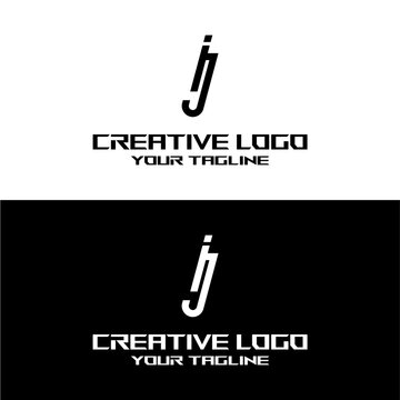 creative letter logo ij design vector