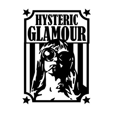 Hysteric Glamour Original Print Vector Black-and-white Y2K Rock Style Girl 