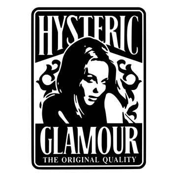 Hysteric Glamour Original Print Vector Black-and-white Y2K Rock Style Girl 