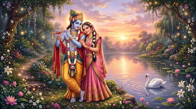 janmastami radha krishna background