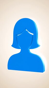 Blue female user silhouette for profile avatar.
