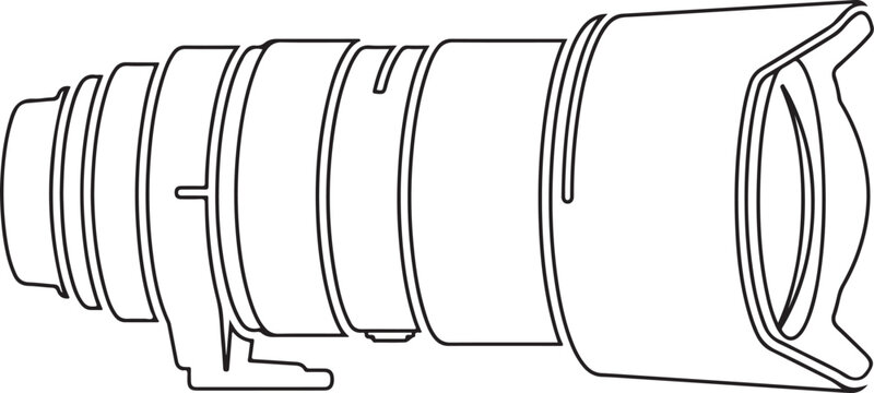 Camera lens, photography equipment, optical instrument, vector illustration