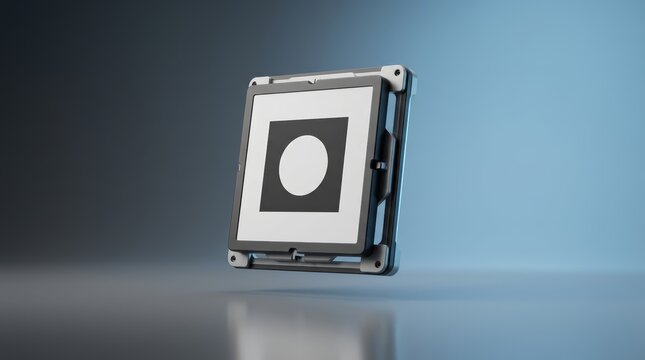 Photogrammetry target 3D render reference marker designed for image based measurements and mapping accuracy