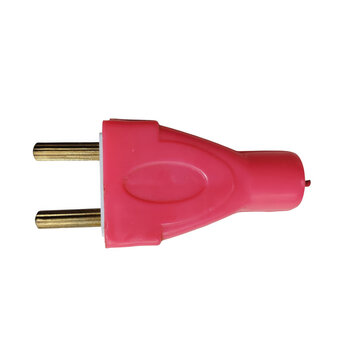 Red electrical plug with two prongs isolated isolated on transparent background