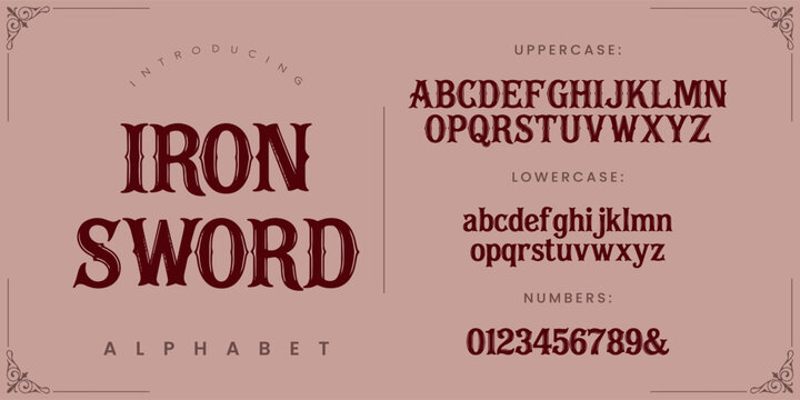 Iron Sword vintage display font template for classic logo styling and strong branding project